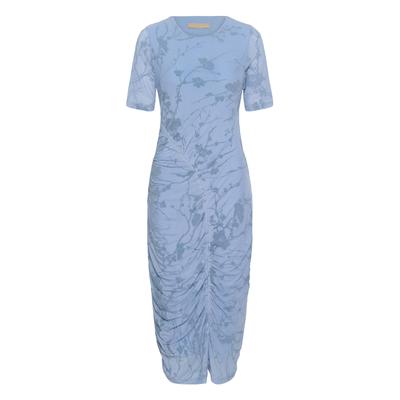 Midikleid CULTURE "Damen Kleid CUkitti", Damen, Gr. L, N-Gr, blau (serenity), Obermaterial: 90% Polyester PES. 10% Elasthan EL., Kleider Midikleid