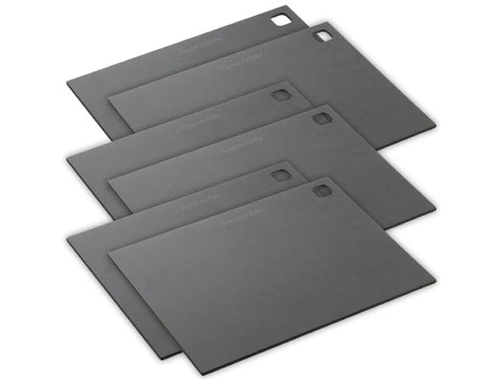 Rosenstein & Söhne Brett Küche: 6er-Set Holzfaser-Schneidebretter, spülmaschinenfest, 37 x 27,5 cm (Küchengemüsebretter, Küchenbrett Holz groß)