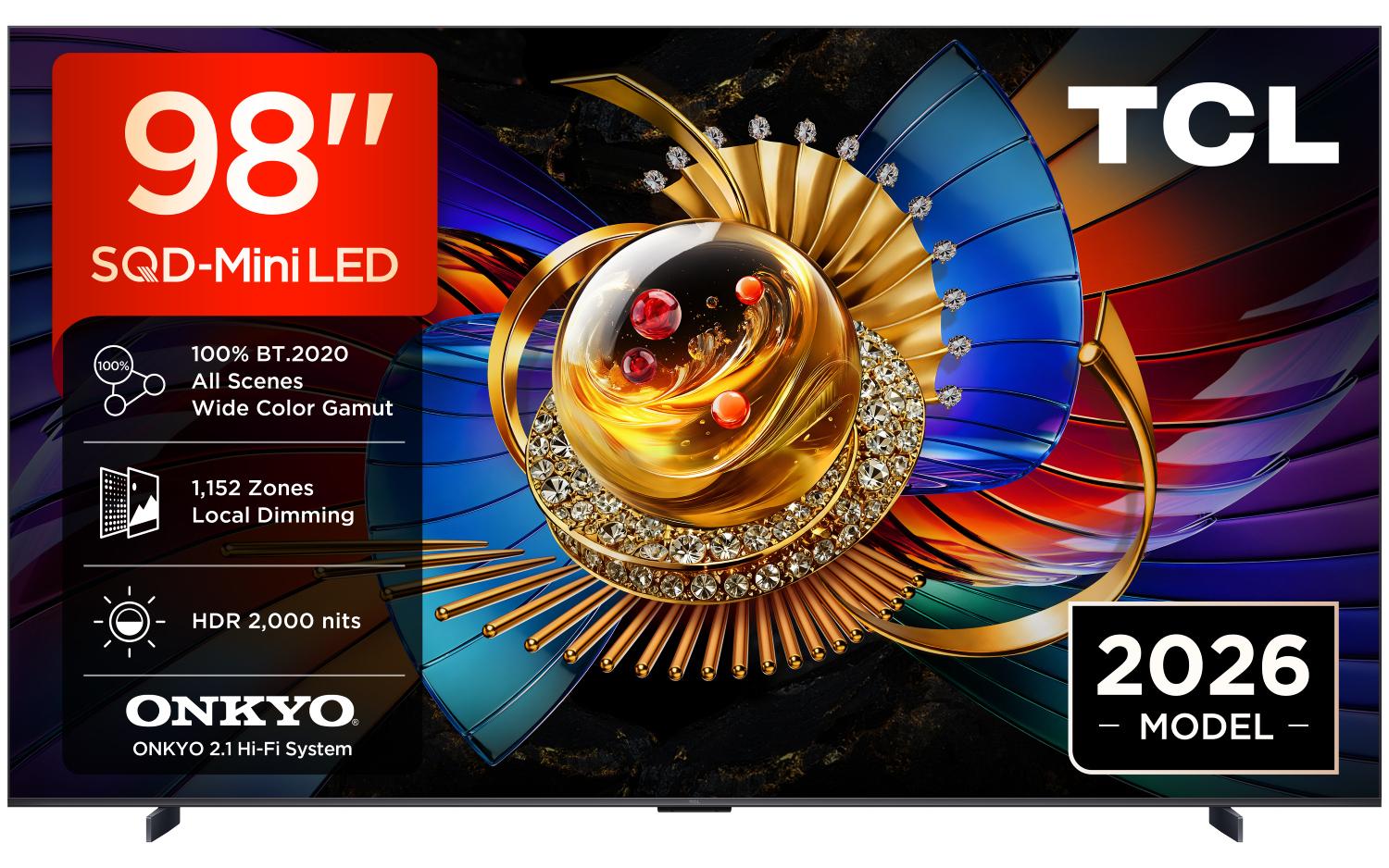 TCL Q7 Q7D Pro SQD-Mini LED TV, 2,49 m (98"), 3840 x 2160 Pixel, 4K Ultra HD, SQD-Mini LED, Smart-TV, WLAN