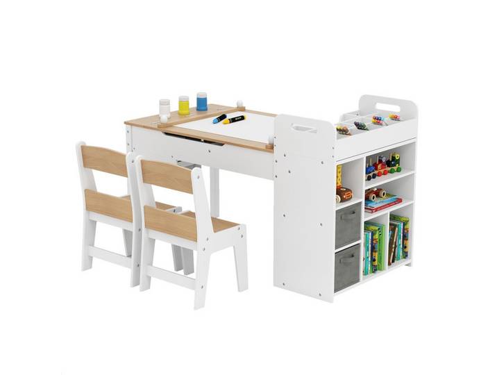 KINDERTISCHE mit Stühlen natur(3-tlg)