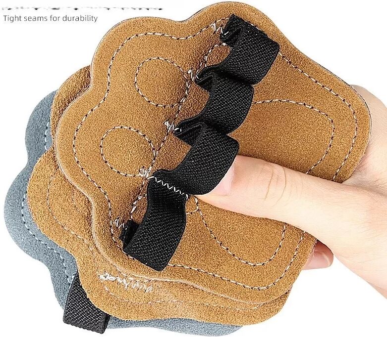 INF Braune Katzenpfoten-Sporthandschuhe für Vier Finger – Schutz vor Blasen und Rutschen