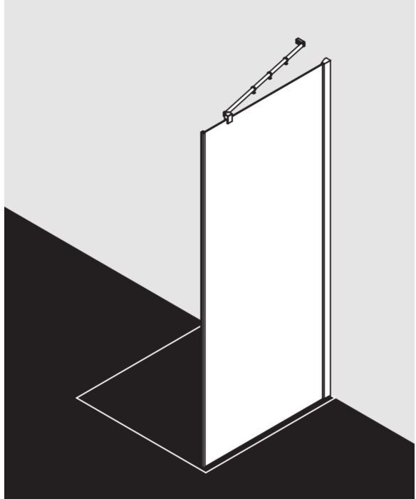 Kermi Filia XP Seitenwand FXTWD08318VAK 83x185cm, silber hochglanz, ESG klar, auf Duschplatz