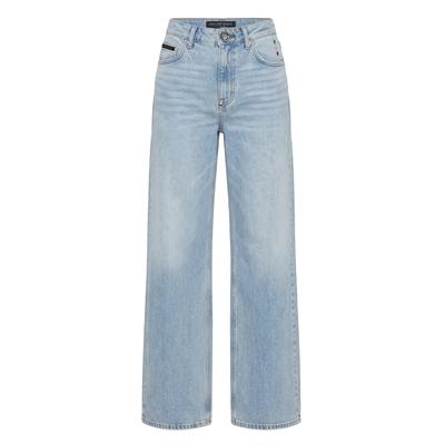 Loose-fit-Jeans PHILIPP PLEIN "Skater-Fit-Jeans", Damen, Gr. 30, EURO-Größen, 07wy, sky wash, Stoff: 99% Baumwolle, 1% Elasthan. Futter: 65% Polyester, 35% Baumwolle, Jeans