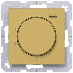 Hager WAN5010C08 Temp.regler 230V/16A, Dreh-/Druckknopf, Heizen/Kühlen,A.x/C.x, gold, metallisch