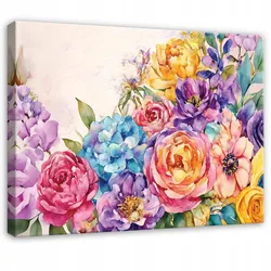 LEINWANDBILD Blumen Abstrakt Bunt 120x80 cm