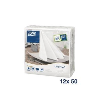 Tork Premium LinStyle Serviette Dinner weiß