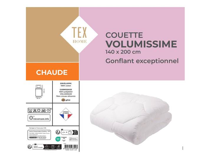 Couette Chaude Volumissime 140x200cm TEX HOME