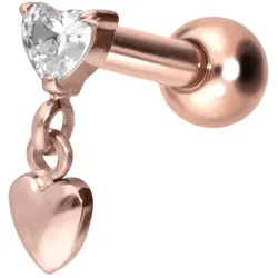 Titan Ohrpiercing mit Innengewinde 2 HERZEN