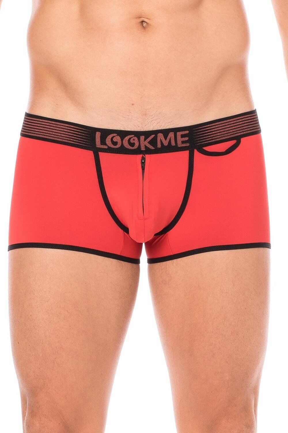 Look Me Mini-Pants rouge échancré avec zip