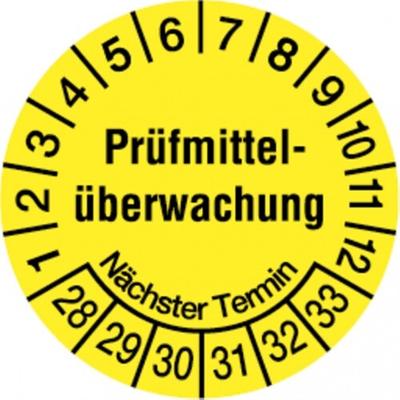 Dreifke® Prüfplakette, Prüfmittelüberwachung Nächster Termin, ge - 20 mm Folie selbstklebend, 10 St