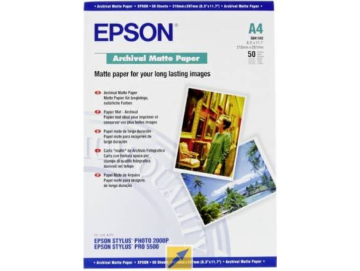 Epson - Papier Photo Mat Archival A4 50 Feuilles 192g