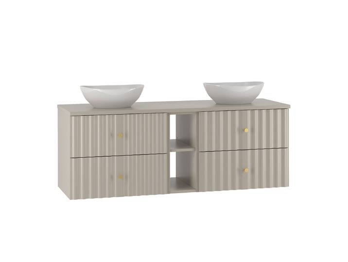 Meuble double vasque 140cm 2 niches Izae Cachemire