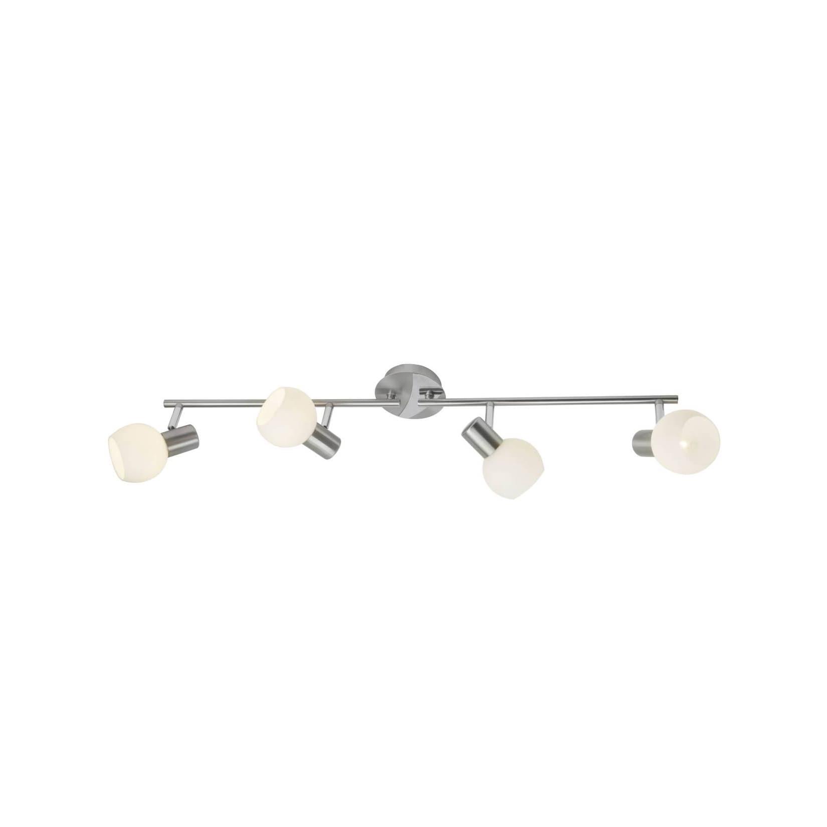 BRILLIANT Lampe Tiara Spotrohr 4flg eisen/weiß 4x D45, E14, 40W, geeignet für Tropfenlampen (nicht enthalten) Arme drehbar / Köpfe schwenkbar