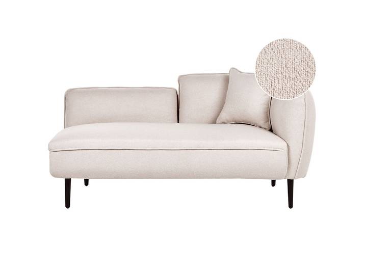 CHAISELONGUE Bouclé hellbeige rechtsseitig Chevannes
