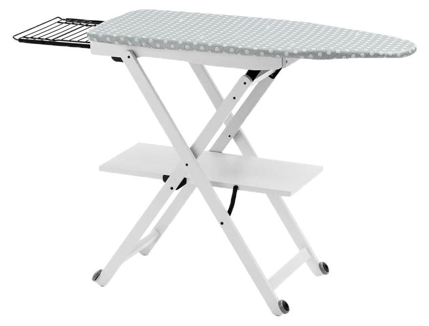Bügelbrett, höhenverstellbar, Buchenholz, weiß, 137x45x88 cm