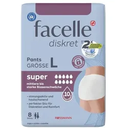 facelle 8er-Pack Inkontinenzhosen »Pants super« Gr. L