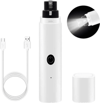 United Pet Fully Automatic Nail Grinder With LED Light Quiet & Portable Pet Nail Grinder white