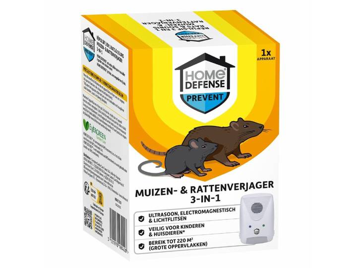 Home defense muizen- en rattenverjager 3-in-1 220 m²