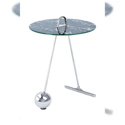 Lalee.Avenue Kayoom Beistelltisch Pendulum 525 Silber / Schwarz, 46cm (L/T) x 46cm (B) x 60cm (H)