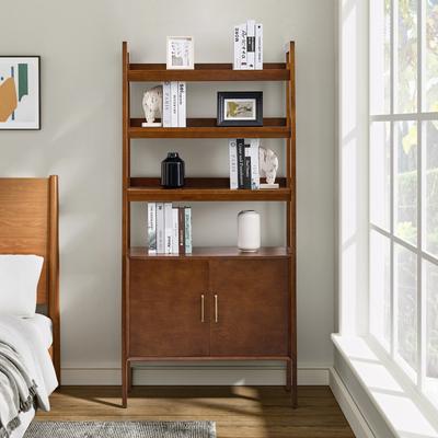 HULALA HOME Augusto Mid-century Modern Laddder Bookcase with 3 Open Shelves
