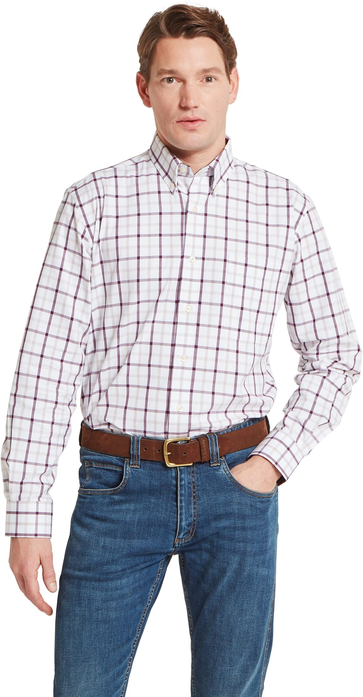 Schöffel Country Brancaster Classic Shirt - Red - Size 18 - Men
