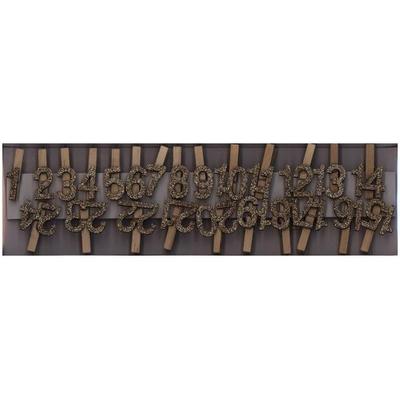 Adventskalender Zahlen-Clips, Holz, gold-glitzer