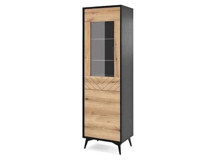 Emporius Vitrinenschrank 50 cm Emerald - Vitrine mit Glastür - Möbel vom Hersteller, Wohnzimmer, Schwarz Vitrinenschrank