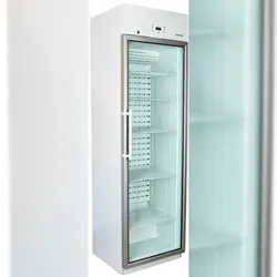 Wimar Medikamentenkühlschrank 385L mit Temperaturaufzeichnung & App (+2 bis +8 °C) – Apothekenkühlschrank, Glastür