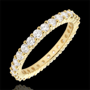 Edenly Trauring Gelbgold PavÃ© - Krappenfassung - 1.11 Karat - Komplette Umdreh