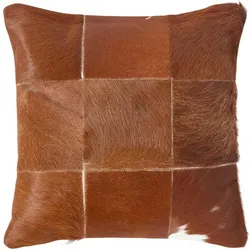 PATCHWORK-KISSEN Fell & Leder 45/45 cm