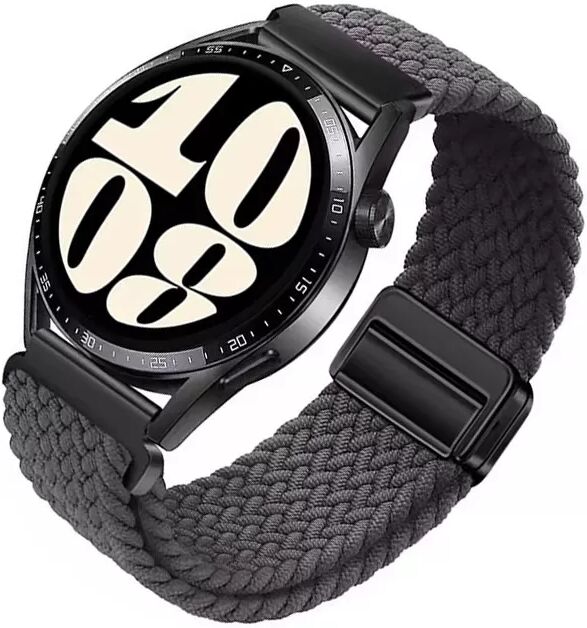 INF Graues gewebtes Nylon 20mm Uhrenarmband für Huawei/Samsung/Xiaomi