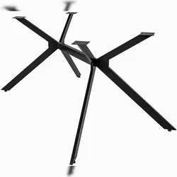 DELUKE® Tischgestell Metall PROXI Stahlgestell beschichtet, 72x135x71cm HxBxT Outdoor Tischbeine Tischfüße Tischuntergestell Schwarz