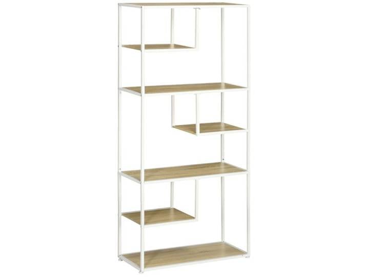 Bibliothèque étagère BERANGERE blanche et bois clair