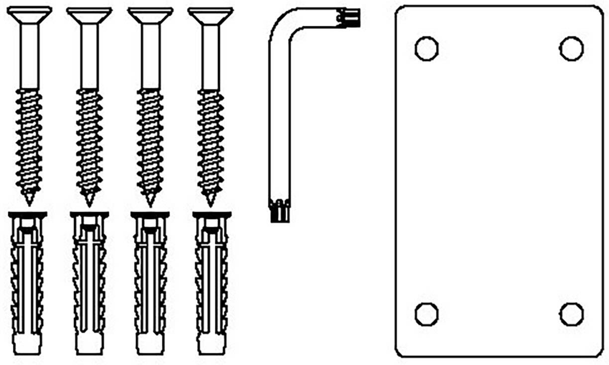 Pressalit Befestigungsmaterial 4er Set mit Bohrschablone, Montagezubehör, V8604, edelstahl