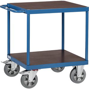 Fetra Tischwagen 12497, aus Metall & Holz, mit 2 Etagen, Tragkraft 1200kg, 700 x 700mm