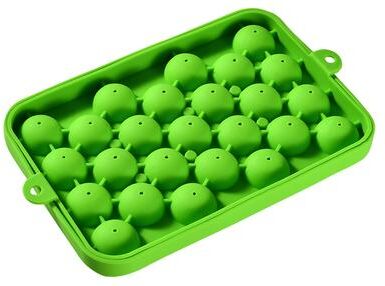 Universal Stock Cavity Silicone Ice Cube Tray With Lid Reusable Ice Ball Mold For Fruit Infused Drinks green