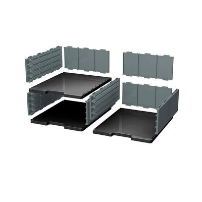 Exacompta 360714D MODULODOC, Basiselement-Set für große Schubladen, EcoBlack - Dunkelgrau
