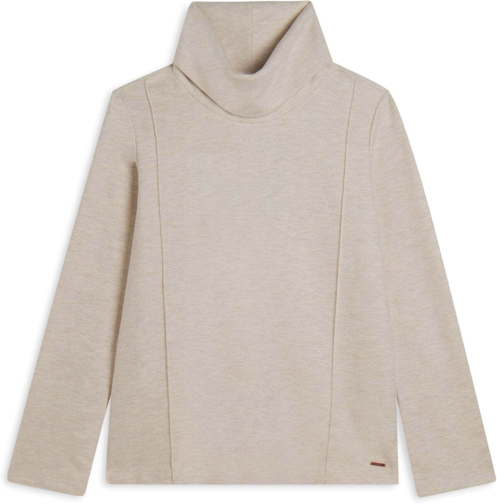 Longsweatshirt FREDDY "Pullover F25WSLS9M", Damen, Gr. XS, weiss (sandweiß), Obermaterial: 50% Baumwolle CO. 50% Polyester PES., Sweatshirts Longsweatshirt sandweiß XS