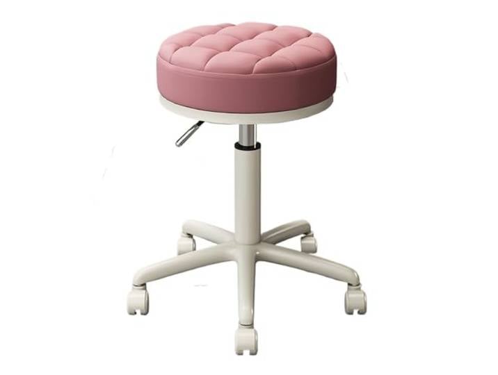 Verstellbarer Rollhocker mit Fußstütze, runder Rollhocker drehhocker Stuhl mit Rollen, for Tattoo-Salon, Arbeit, Heimbüro
