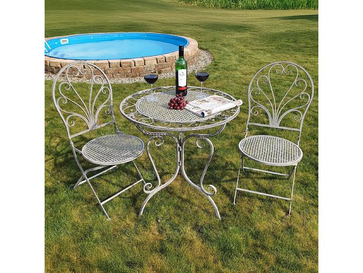 Balkonset Hanja 3-teilig 70 x 75 x 70cm Grau