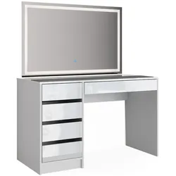 Vicco, Schminktisch, Sherry mit LED Beleuchtung (120 x 55 x 75 cm)