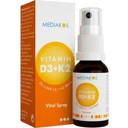 Vitamin D3 + K2 4000 Ie 60 Ug Mediakos Vital Spray 20 ML