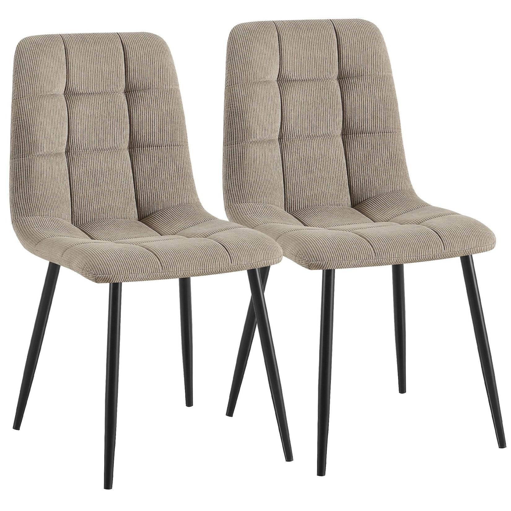CLP 2er Set Esszimmerstuhl Antibes Cord Farbe: taupe