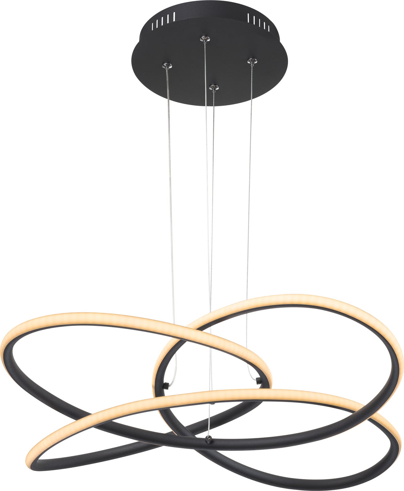 Globo Lighting Panda design LED-hanglamp zwart Ø 60cm