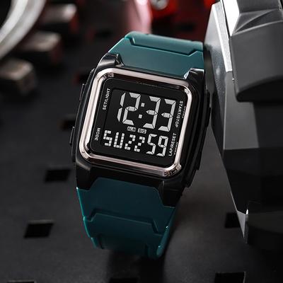 ModernMart Digital Sports Watch Waterproof LED Stopwatch Alarm For Men Boys dark green Watch