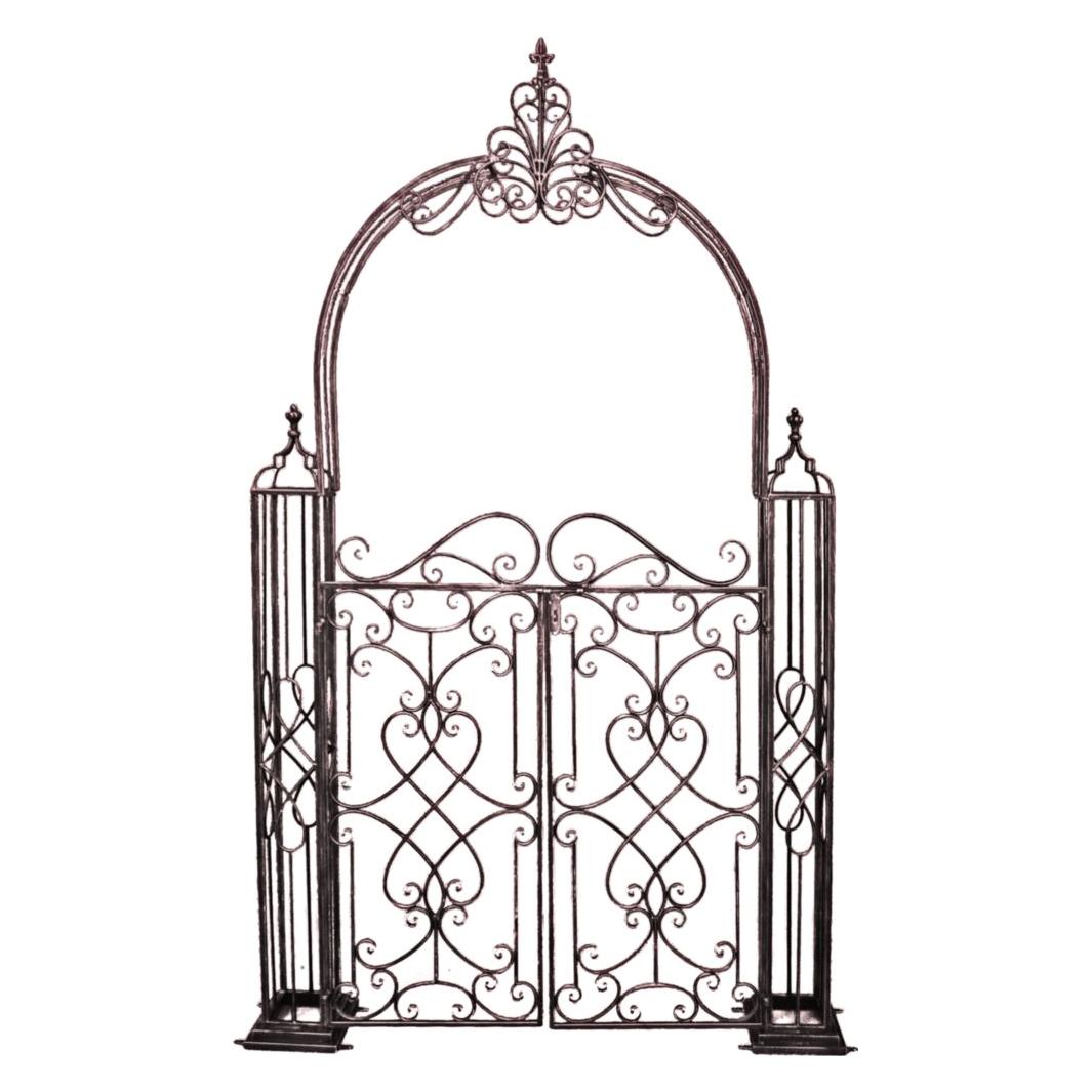 Garden Pleasure Rankbogen mit Tor TOWADA Metall schwarz gebogen 150,0 x 245,0 cm (23.50 cm, 150 cm) (950499)