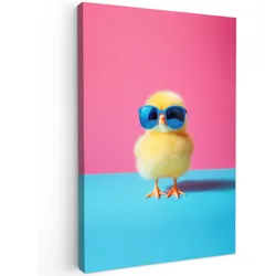 LEINWANDBILD Chick - Sonnenbrille - Blau Deko Wohnzimmer 20x30 cm