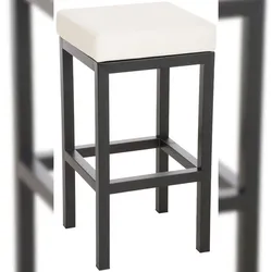 DELUKE® Barhocker KIEL - Creme, Kunstleder, Stahl, 85cm Höhe | Barhocker ohne Lehne Barstuhl Tresenhocker Tresenstuhl Kneipenhocker Kneipenstuhl