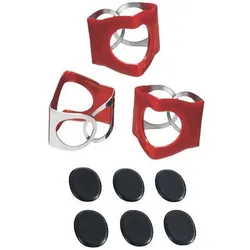 PinchClip Beckenklammer 3er Set Rot mit Dämpfer Pads, Schlagzeug Zubehör, Rot