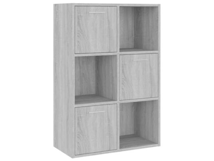 KGHERMDF Lagerschrank Grau Sonoma 60x29,5x90 cm 3 Fächer, 3 Türen, Holzwerkstoff, Feuchtigkeitsbeständig, Mit Wandhalterung